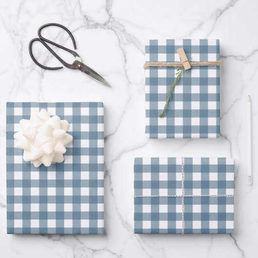 Cool blue plaid inpakpapier vel (Voorkant)