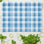 Cool blue plaid tiled pattern theedoek (Gevouwen)