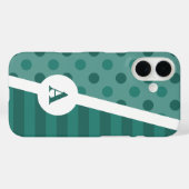 Cool Blue Polka Dot en Stripe Patroon Case-Mate iPhone Case (Achterkant (horizontaal))