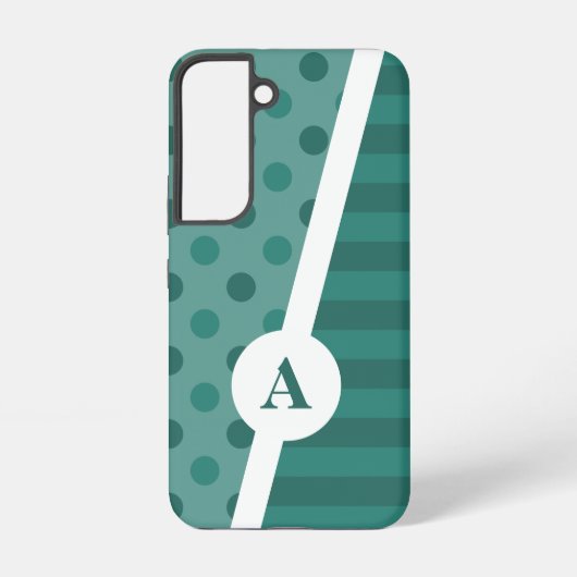 Cool Blue Polka Dot en Stripe Patroon Samsung Galaxy Hoesje (Achterkant)