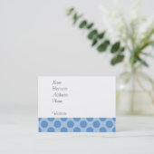 Cool Blue Polka Dots Pattern on Blue Cute Gifts Visitekaartje (Staand voorkant)