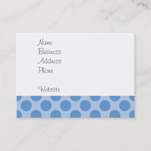 Cool Blue Polka Dots Pattern on Blue Cute Gifts Visitekaartje (Voorkant)