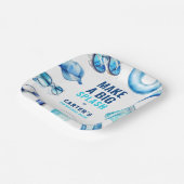 Cool Blue Pool Party Summer Boys Verjaardag Papieren Bordje (Gebogen)