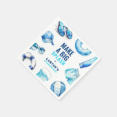 Cool Blue Pool Party Summer Boys Verjaardag Servet (Hoek)