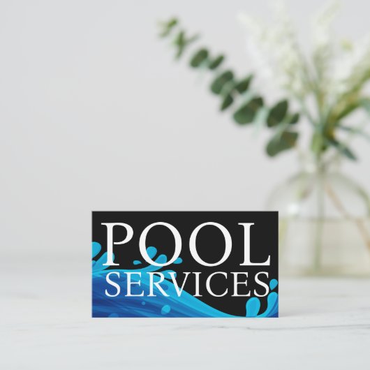 Cool Blue Pool Service Professional Visitekaartje (Staand voorkant)