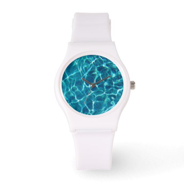 Cool Blue Pool Water Watch Horloge (Voorkant)