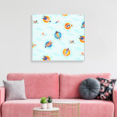 Cool Blue-poolpartij Summer vibe Canvas Afdruk (Insitu (Woonkamer))