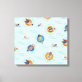 Cool Blue-poolpartij Summer vibe Canvas Afdruk (Voorkant)