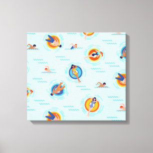 Cool Blue-poolpartij Summer vibe Canvas Afdruk