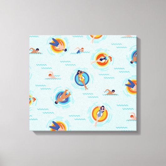 Cool Blue-poolpartij Summer vibe Canvas Afdruk (Voorkant)