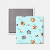 Cool Blue-poolpartij Summer vibe Magneet (Voorkant / Achterkant)