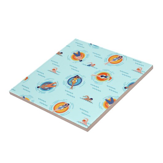 Cool Blue-poolpartij Summer vibe Tegeltje (Zijkant)