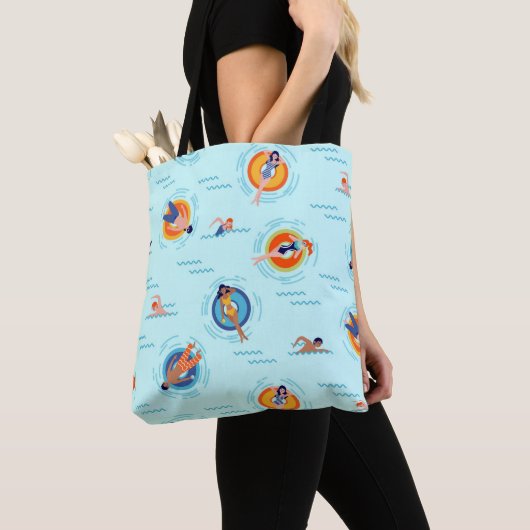 Cool Blue-poolpartij Summer vibe Tote Bag (Dichtbij)