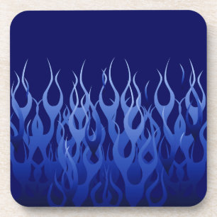 Cool Blue Racing Flames Bier Onderzetter
