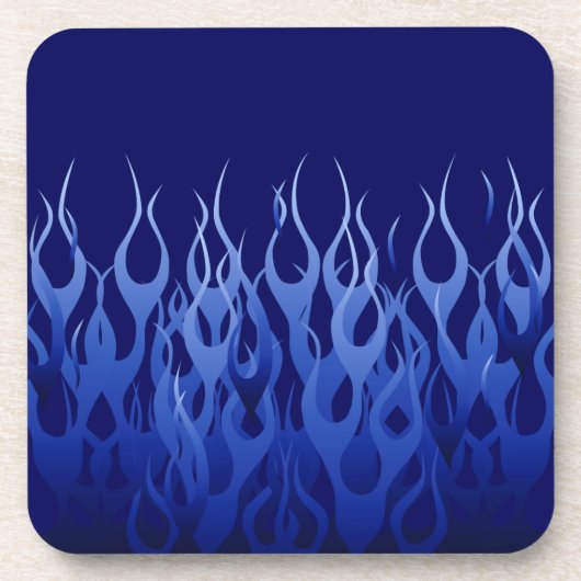 Cool Blue Racing Flames Bier Onderzetter (Voorkant)