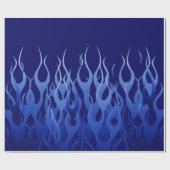 Cool Blue Racing Flames Cadeaupapier (Vlak)