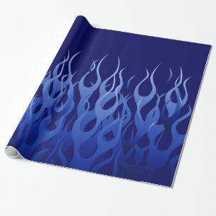 Cool Blue Racing Flames Cadeaupapier
