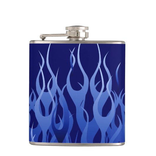 Cool Blue Racing Flames Heupfles (Voorkant)