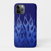 Cool Blue Racing Flames Pin Stripes Case-Mate iPhone Case (Achterkant)