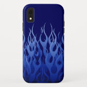 Cool Blue Racing Flames Pin Stripes Case-Mate iPhone Case (Achterkant)