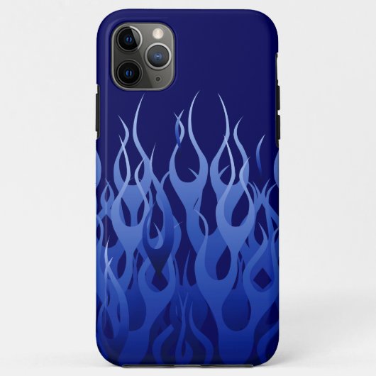 Cool Blue Racing Flames Pin Stripes Case-Mate iPhone Case (Achterkant)