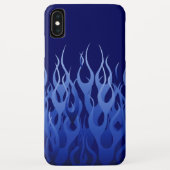 Cool Blue Racing Flames Pin Stripes Case-Mate iPhone Case (Achterkant)