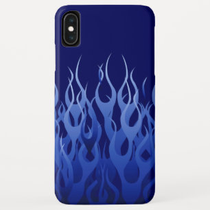 Cool Blue Racing Flames Pin Stripes Case-Mate iPhone Case