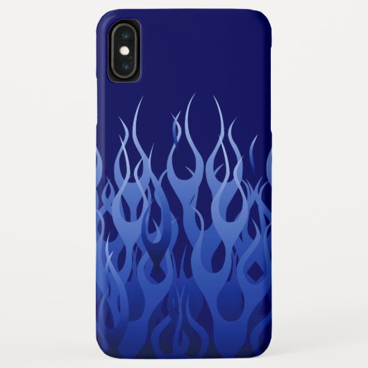 Cool Blue Racing Flames Pin Stripes Case-Mate iPhone Case (Achterkant)