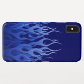 Cool Blue Racing Flames Pin Stripes Case-Mate iPhone Case (Achterkant (horizontaal))