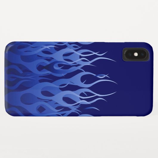 Cool Blue Racing Flames Pin Stripes Case-Mate iPhone Case (Achterkant (horizontaal))