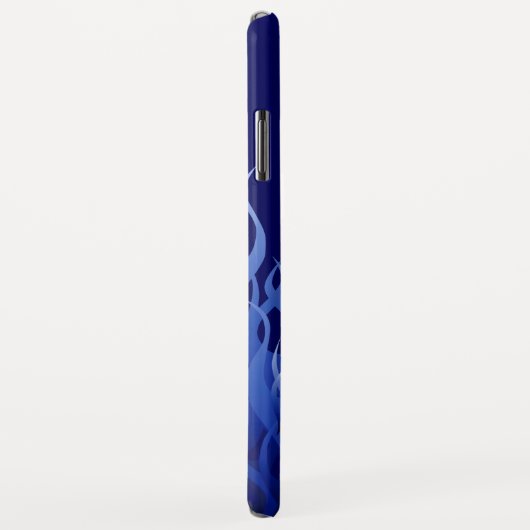 Cool Blue Racing Flames Pin Stripes Case-Mate iPhone Case (Achterkant/rechts)