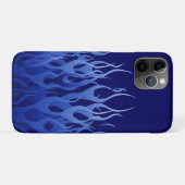 Cool Blue Racing Flames Pin Stripes Case-Mate iPhone Case (Achterkant (horizontaal))