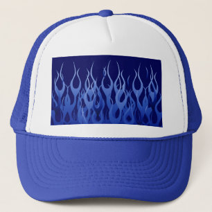 Cool Blue Racing Flames Trucker Pet