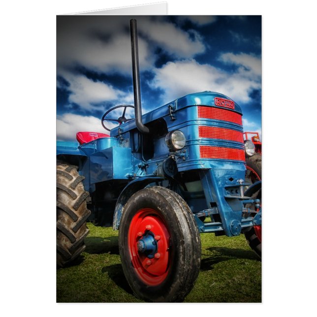 Cool Blue Red Antiek Tractor-cadeaus voor landbouw (Voorkant)