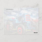 Cool Blue Red Antiek Tractor-cadeaus voor landbouw Briefkaart (Achterkant)