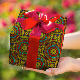 Cool Blue Red Yellow Retro Geometrische etnische s Cadeaupapier