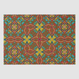 Cool Blue Red Yellow Retro Geometrische etnische s Tissuepapier