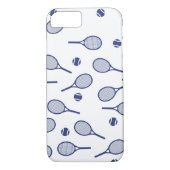 Cool Blue Retro Racquets Pattern Tennis Player Case-Mate iPhone Case (Achterkant)