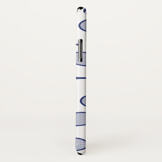 Cool Blue Retro Racquets Pattern Tennis Player Case-Mate iPhone Case (Achterkant / rechts)
