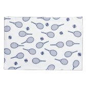 Cool Blue Retro Racquets Pattern Tennis Player Kussensloop (Achterkant)