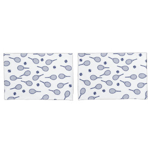 Cool Blue Retro Racquets Pattern Tennis Player Kussensloop