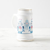 Cool Blue Robot Gifts Novelties Bierpul (Voorkant links)