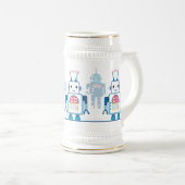 Cool Blue Robot Gifts Novelties Bierpul (Voorkant rechts)