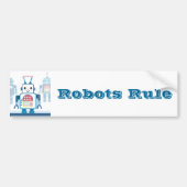 Cool Blue Robot Gifts Novelties Bumpersticker (Voorkant)