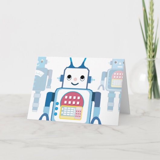 Cool Blue Robot Gifts Novelties Kaart (Voorkant)