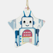 Cool Blue Robot Gifts Novelties Keramisch Ornament (Rechts)