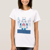 Cool Blue Robot Gifts Novelties T-shirt (Voorkant)