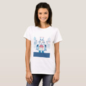 Cool Blue Robot Gifts Novelties T-shirt (Voorkant volledig)