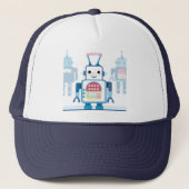 Cool Blue Robot Gifts Novelties Trucker Pet (Voorkant)