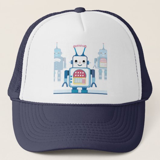 Cool Blue Robot Gifts Novelties Trucker Pet (Voorkant)